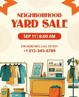 Neighborhood Yard Sale Event Poster Template