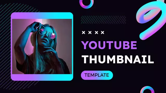 Neon Glow Abstract Art Trend YouTube Thumbnail Template