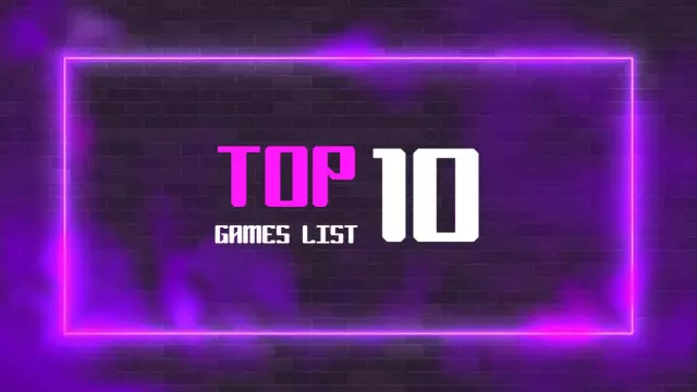Neon Top 10 Games List Gaming YouTube Thumbnail Template