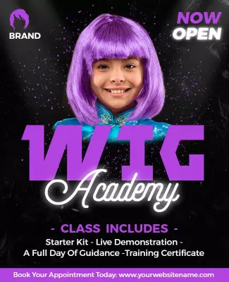 Nero and Medium Purple Beauty and Makeup Poster Template