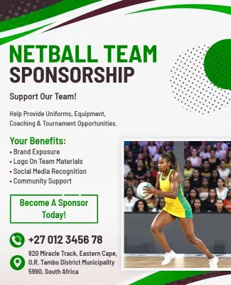Netball Team Sponsorship Opportunity Flyer Template