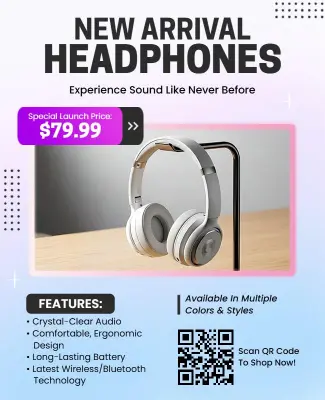 New Arrival Headphones Showcase Flyer Template