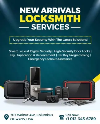 New Arrivals Locksmith Services Promotion Poster Template