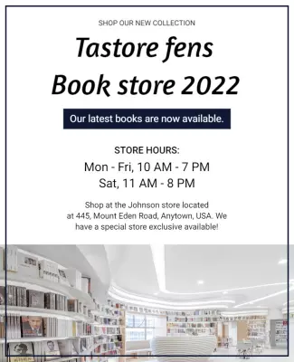 New Bookstore Collection Announcement Flyer Template