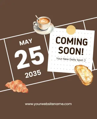 New Cafe Coming Soon Announcement Poster Template