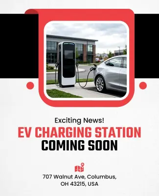 New EV Charging Station Coming Soon Poster Template