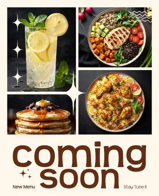 New Food Coming Soon Announcement Poster Template