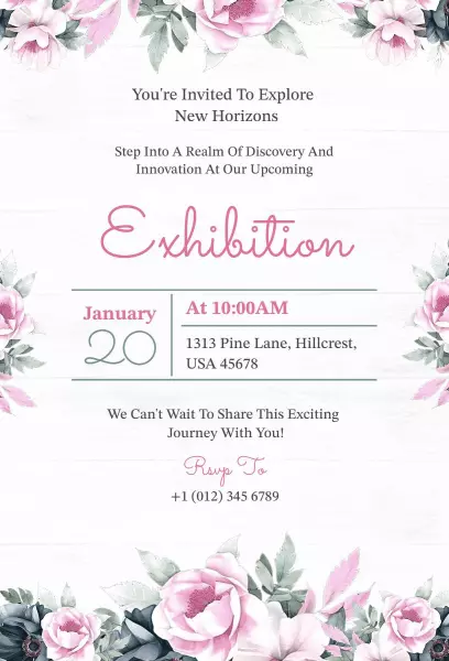 New Horizons Innovative Art Exhibition Invitation Template