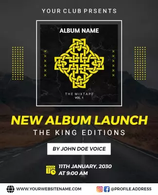 New Music Album Launch Event Flyer Template
