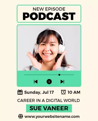 New Podcast Episode Announcement Flyer Template
