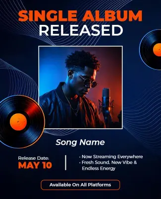New Single Album Release Promotion Flyer Template
