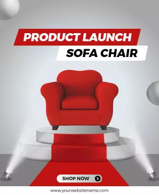 New Sofa Chair Product Launch Flyer Template
