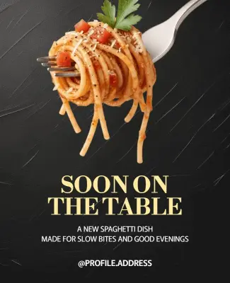 New Spaghetti Dish Introduction Poster Template