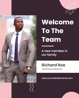 Professional Modern Welcome New Team Member Flyer Template