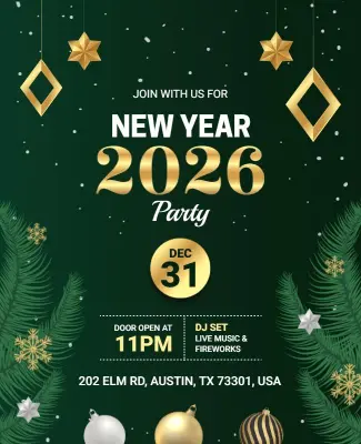 New Year 2026 Celebration Party Flyer Template