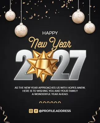 New Year 2027 Celebration Event Flyer Template