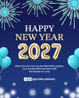 New Year 2027 Fireworks Celebration Flyer Template