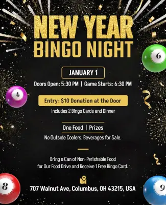 New Year Bingo Night Event Flyer Template