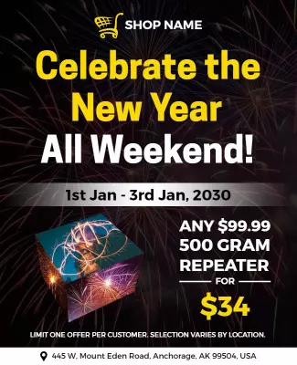 New Year Celebration Shopping Flyer Template