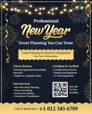New Year Event Planning Services Flyer Template