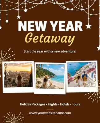 New Year Getaway Travel Promotion Poster Template