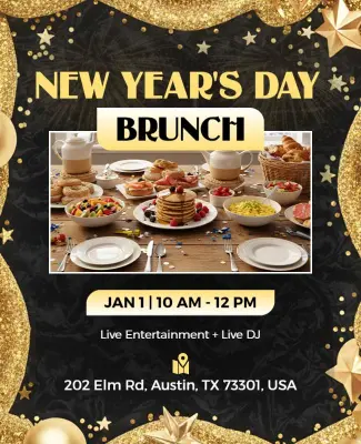 New Year's Day Brunch Celebration Flyer Template