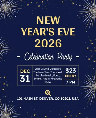 New Year's Eve 2026 Celebration Party Flyer Template