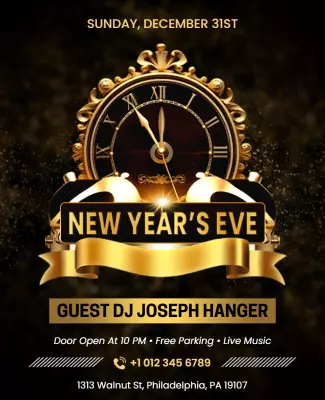 New Years Eve Celebration Party Flyer Template