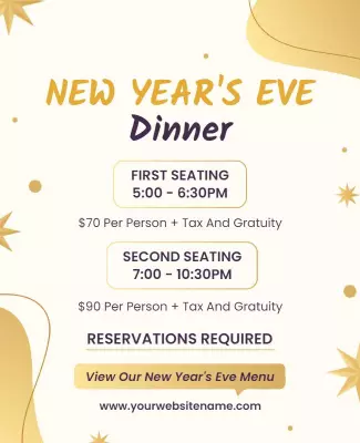 New Years Eve Dinner Event Flyer Template