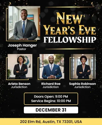 New Year's Eve Fellowship Event Flyer Template