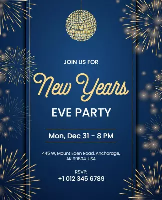 New Years Eve Party Celebration Flyer Template