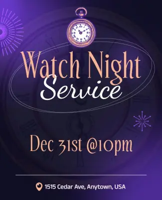 New Year's Eve Watch Night Service Flyer Template
