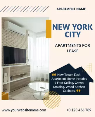 New York City Apartment Lease Promotion Flyer Template