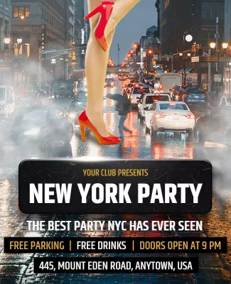 New York City Nightlife Party Flyer Template