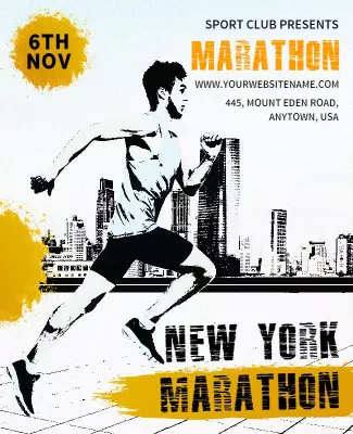 New York Marathon Event Flyer Template