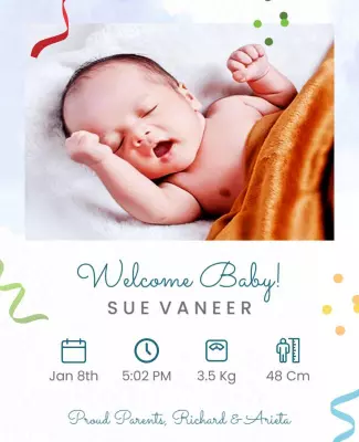 Playful Pastel Baby Announcement Celebration Flyer Template