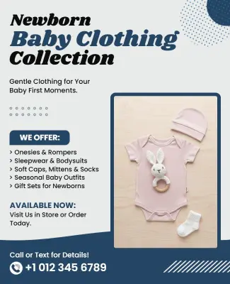 Newborn Baby Clothing Collection Promotional Flyer Template