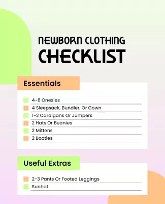 Newborn Clothing Essentials Checklist Flyer Template