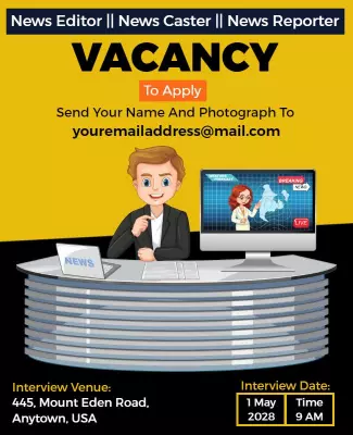 News Reporter Job Vacancy Flyer Template