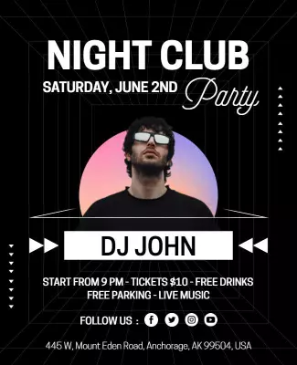Night Club Party Event Flyer Template
