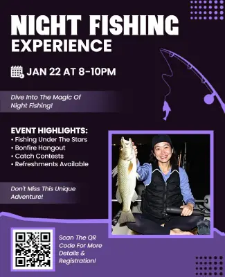 Night Fishing Experience Outdoor Adventure Flyer Template