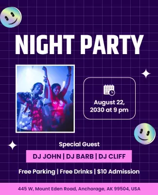 Night Party with Guest Djs Flyer Template