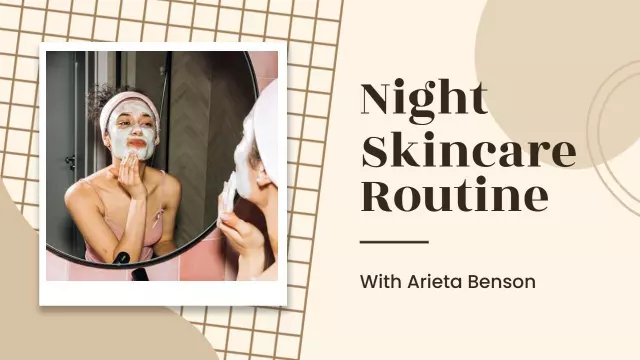 Night Skincare Routine Beauty Tips Trending YouTube Thumbnail Template