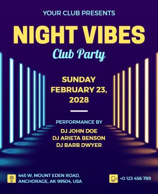 Night Vibes Club Party Flyer Template