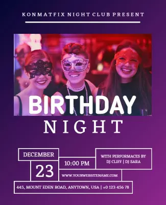 Nightclub Birthday Celebration Event Flyer Template