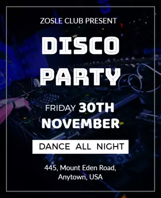 Bold Nightlife Disco Party Event Flyer Template