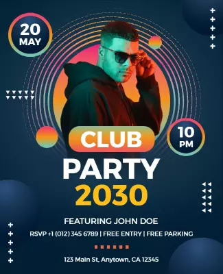 Vibrant Futuristic Club Party Flyer Template