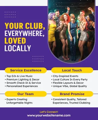 Nightclub Party Experience Promotional Flyer Template