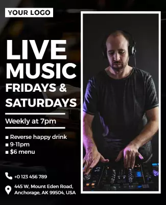Nightly Live Music Entertainment Flyer Template