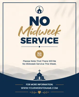 No Midweek Church Service Poster Template